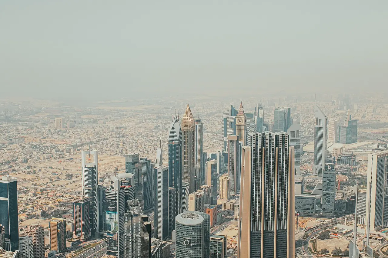 aerial, apartment, architecture, bird view, building, business, business district, city, cityscape, construction, destination, downtown, drone view, dubai office buildings, dubai panorama, dubai street, dubai sunset, emirates, facade, famous, financial, futuristic, gulf, high, hotel